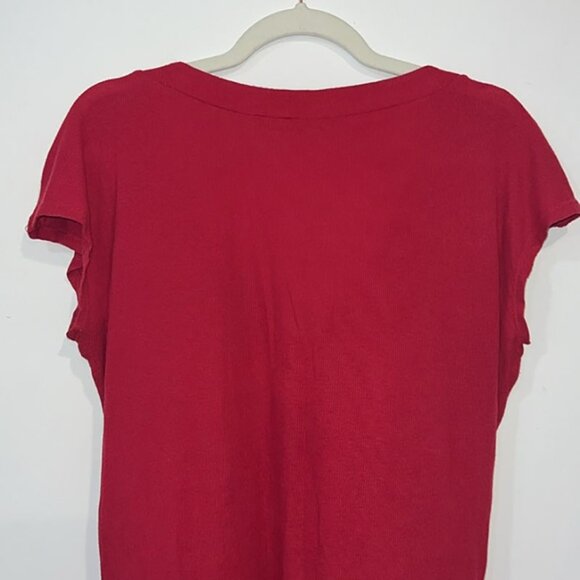 Love moschino red gold sequins vneck blouse size 10 - Picture 6 of 10